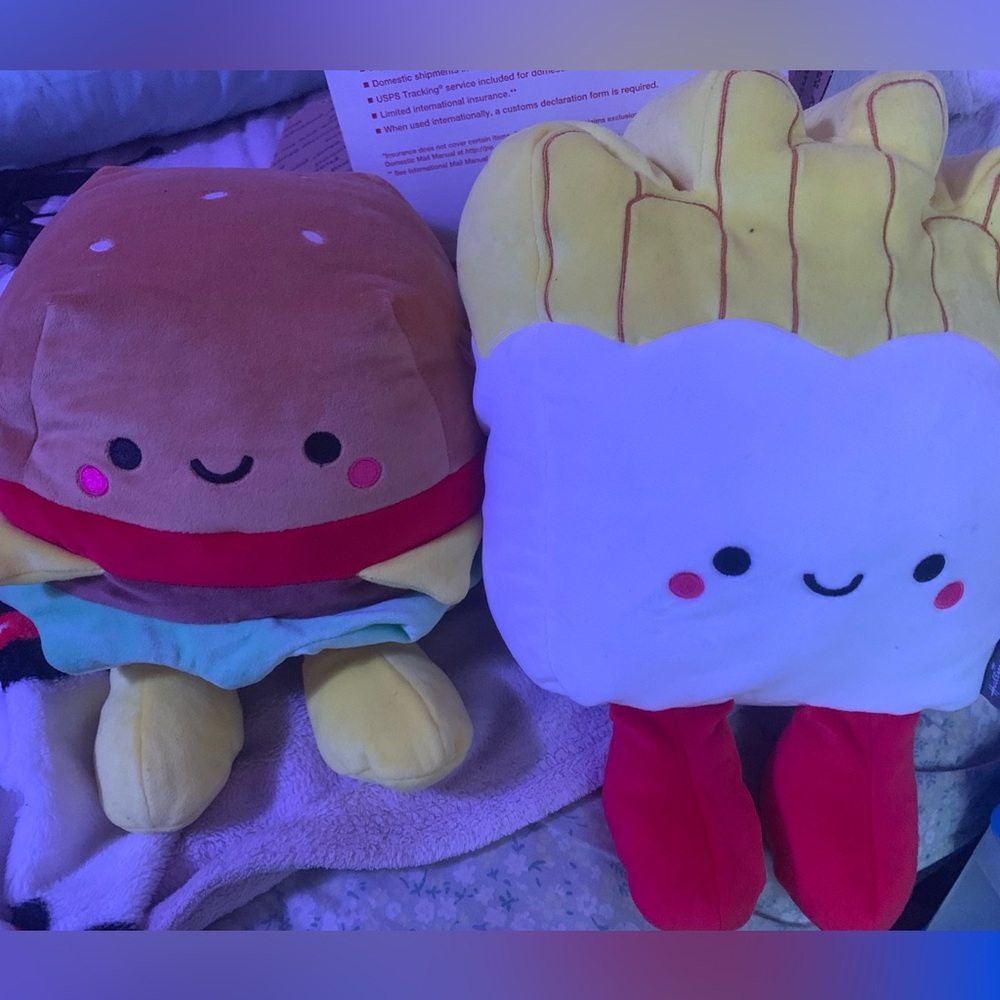 Burger and Fries magnetic plush